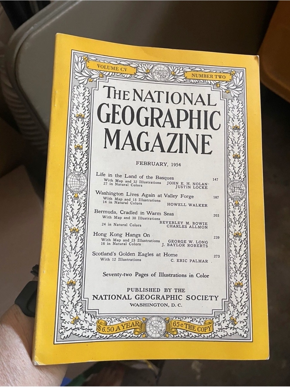 Birthday Gift! National Geographic Magazine Feb 1954. Other months/yr available